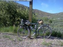 Photo of my touring bike along the route.