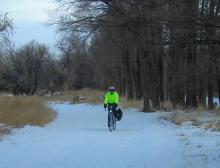 Peaceful riding in the winter, with no cars in sight.