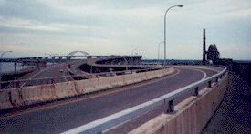 The bridge with the bikeway at the extreme right.