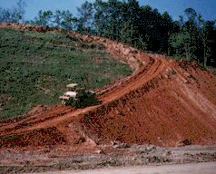 The bulldozer, not on the steepest part